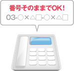 番号そのままでOK!