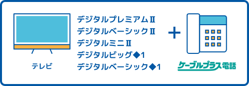 テレビ+ケーブルプラス電話