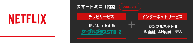 Netflixスタンダードプラン + スマートミニⅡ 特割