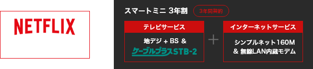 Netflixスタンダードプラン + スマートミニ 3年割