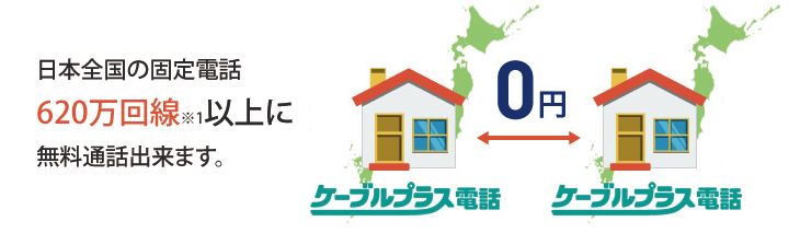 日本全国の固定電話（※1）590万（※2）世帯以上に無料通話できます。